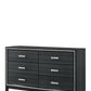59" Natural Brown Manufactured Wood Six Drawer Double Dresser