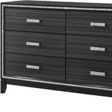 59" Natural Brown Manufactured Wood Six Drawer Double Dresser