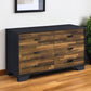 47" Walnut Black And Finish Manufactured Wood Six Drawer Double Dresser