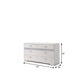63" White High Gloss Manufactured Wood Eight Drawer Double Dresser