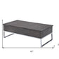 47" Gray and Silver Wood Lift Top Frame Coffee Table