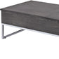 47" Gray and Silver Wood Lift Top Frame Coffee Table