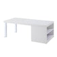 47" White and Silver Wood And Metal Frame Coffee Table With Shelf
