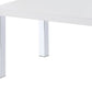 47" White and Silver Wood And Metal Frame Coffee Table With Shelf