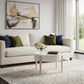 32" White and Natural Wood And Solid Wood Round Coffee Table
