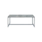 47" Gray and Silver PVC Veneer And Metal Sled Coffee Table