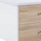 47" White and Natural Wood Frame Coffee Table With Two Drawers