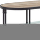 47" Natural Metal Oval Sled Coffee Table With Shelf