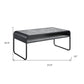 42" Gray and Black Concrete And Metal Sled Coffee Table With Shelf