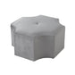 33" Silver Faux Leather Tufted Octagonal Cocktail Ottoman