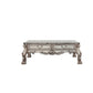 57" Bone Wood Coffee Table With Two Drawers