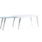 47" White Clear and Silver Wood And Glass And Metal Coffee Table