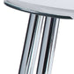 47" White Clear and Silver Wood And Glass And Metal Coffee Table