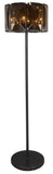 68" Dark Bronze Floor Lamp With Amber Solid Color Beveled Glass Drum Shade