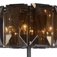 68" Dark Bronze Floor Lamp With Amber Solid Color Beveled Glass Drum Shade
