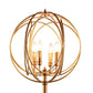 64" Gold Four Light  Floor Lamp With Modern Gold Geometric Globe Shade