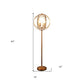 64" Gold Four Light  Floor Lamp With Modern Gold Geometric Globe Shade