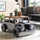 42" Grey And Brown Vintage Style Truck Solid Wood and Metal Coffee Table