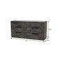 61" Grey Faux Marble Solid Manufactured Wood Six Drawer Double Dresser