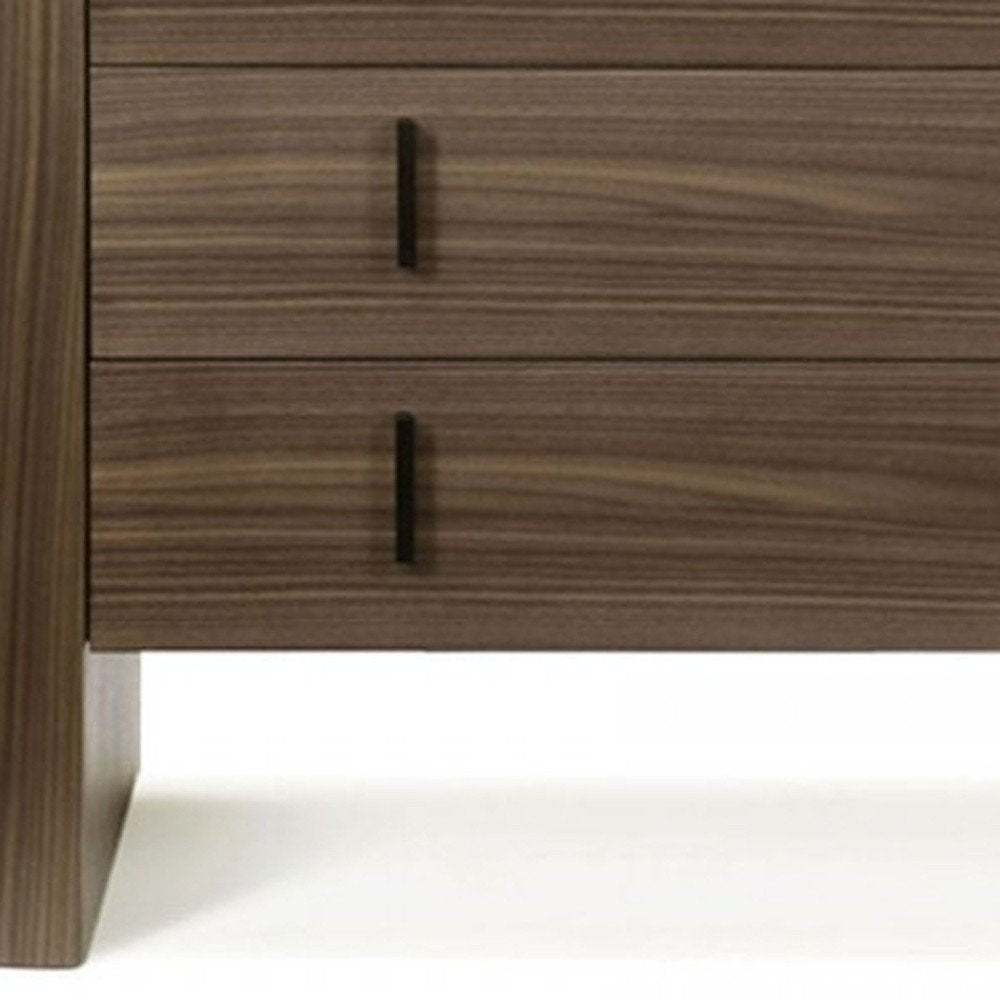 55" Brown Wood Three Drawer Dresser