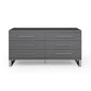 59" Grey Solid And Manufactured Wood Six Drawer Dresser