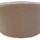 44" Sand Linen Upholstered Swivel Round Accent Chair And Toss Pillows