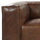 98" Brown Top Grain Leather Sofa With Black Legs