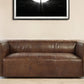 98" Brown Top Grain Leather Sofa With Black Legs