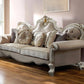 93" Pearl Velvet Sofa And Toss Pillows