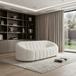 84" White Sherpa Sofa With Black Legs