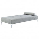 74" Gray Velvet Convertible Futon Sofa With Toss Pillow