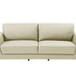 90" Beige Italian Leather Sofa With Gold Legs