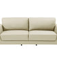 90" Beige Italian Leather Sofa With Gold Legs