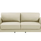90" Beige Italian Leather Sofa With Gold Legs
