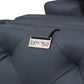 90" Gray Italian Leather Sofa With Silver Legs