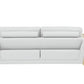 90" White Italian Leather Sofa With Gold Legs