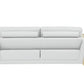 90" White Italian Leather Sofa With Gold Legs