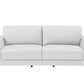 90" White Italian Leather Sofa With Gold Legs