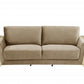 90" Beige Velvet Sofa With Gold Legs