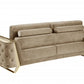 90" Beige Velvet Sofa With Gold Legs
