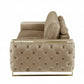 90" Beige Velvet Sofa With Gold Legs
