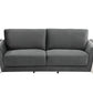 90" Gray Velvet Sofa With Silver Legs