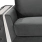 90" Gray Velvet Sofa With Silver Legs