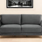 90" Gray Velvet Sofa With Silver Legs