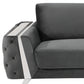 90" Gray Velvet Sofa With Silver Legs