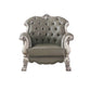 45" Champagne Faux Leather Arm Chair