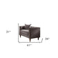 41" Gray and Antiqued Brass Velvet Tufted Arm Chair And Toss Pillow