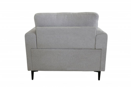 41" Light Gray and Black Linen Arm Chair