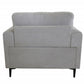 41" Light Gray and Black Linen Arm Chair