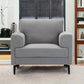 41" Light Gray and Black Linen Arm Chair